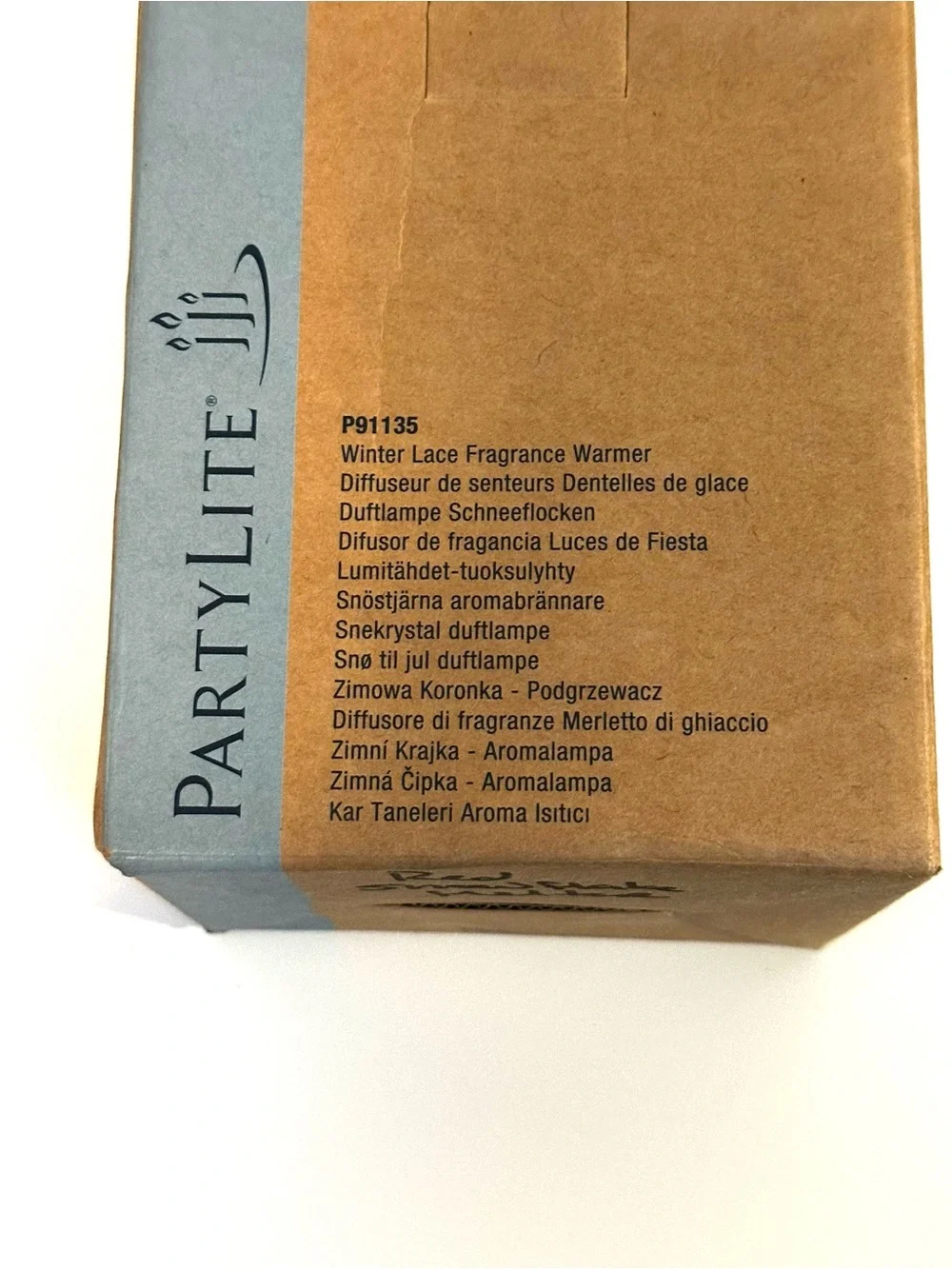 PartyLite Winter Lace Metal Tea-Light Sleeve Candle Holder & Glass Wax Warmer